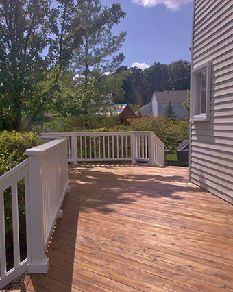 Freshly stained deck